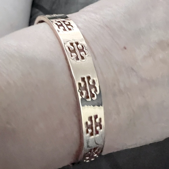 NWOT Tory Burch Authentic Rose Gold Pierced Cuff Bracelet - Picture 9 of 11